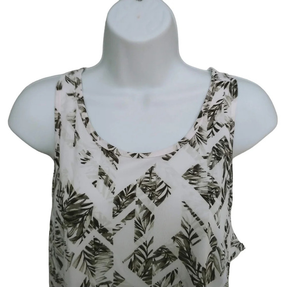 ACX Workout/Activewear  RacerBack Top Diamond/Foliage Design, Black/White S - Picture 2 of 7